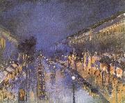 Camille Pissarro The Boulevard Montmartre at Night France oil painting artist